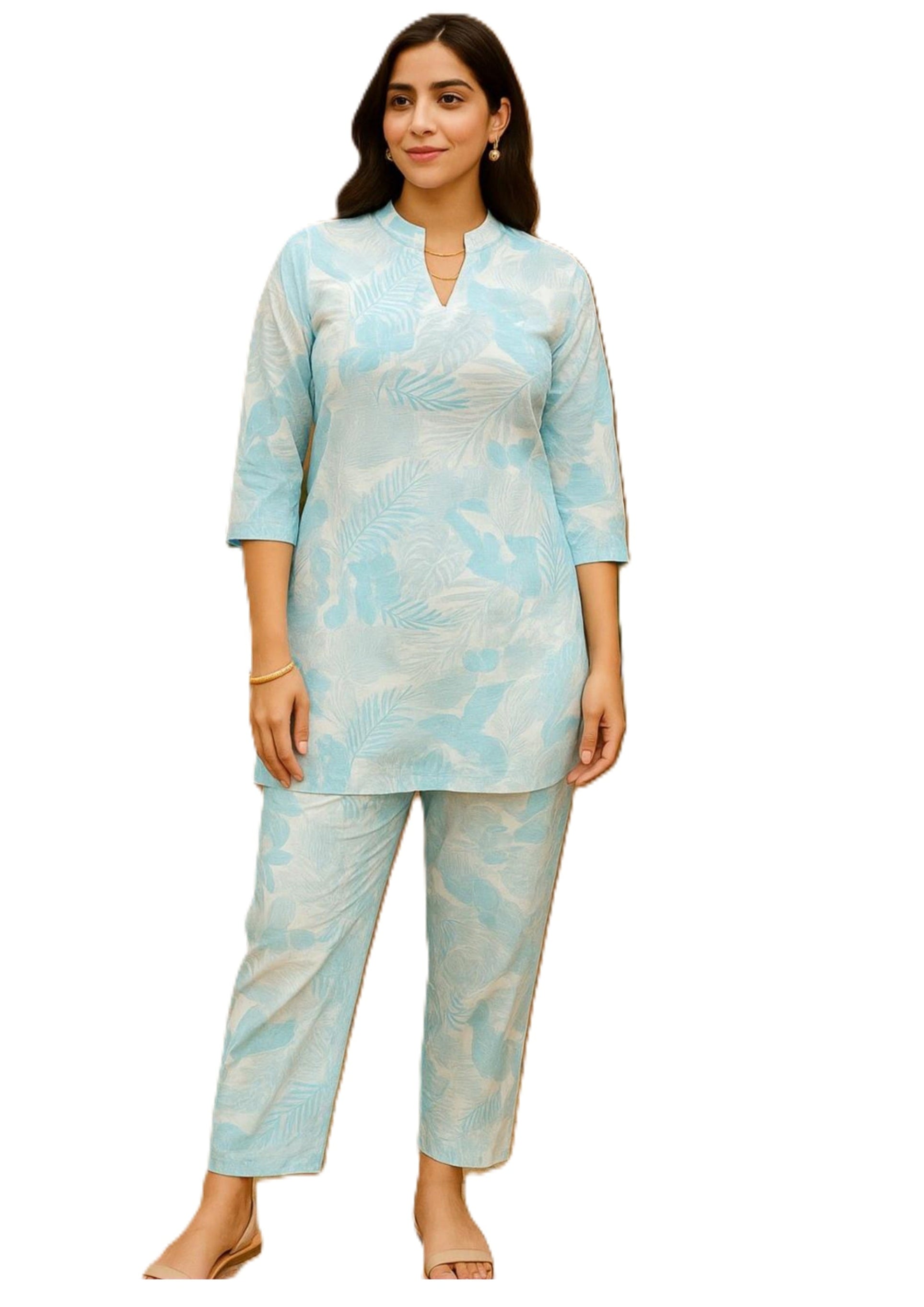 Cotton Fancy Coord Set – Half Sleeve Stylish Loungewear (M–XXL)